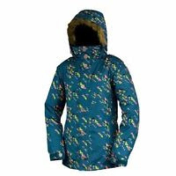 Betty Rides Women's Ava Parka Sport Mosaic Print Snowboard Jacket Size Medium - Picture 1 of 8